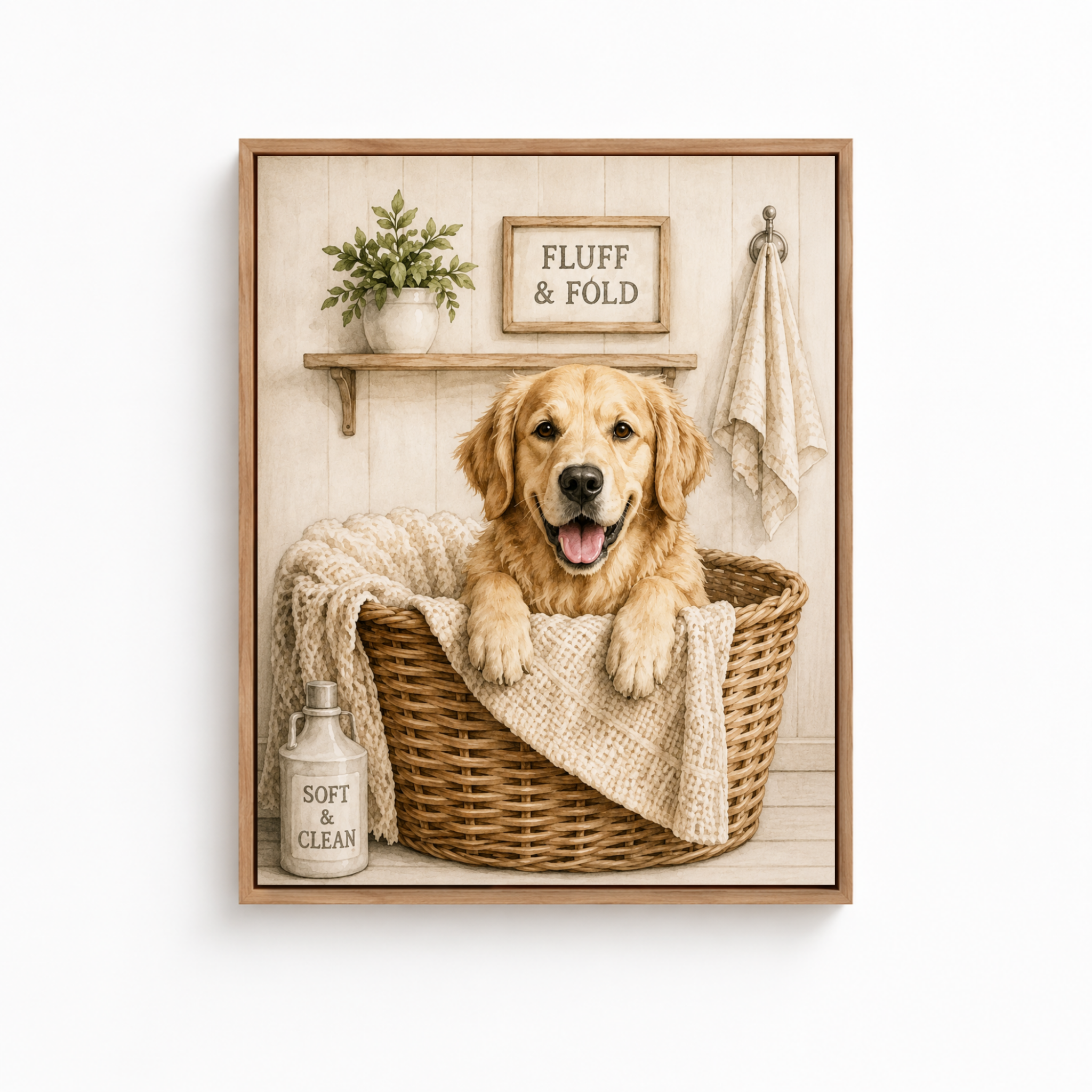 Custom Pet Laundry Room Portrait Canvas Aura Canvas