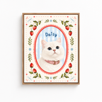 Custom Floral Cat Portrait Canvas Aura Canvas