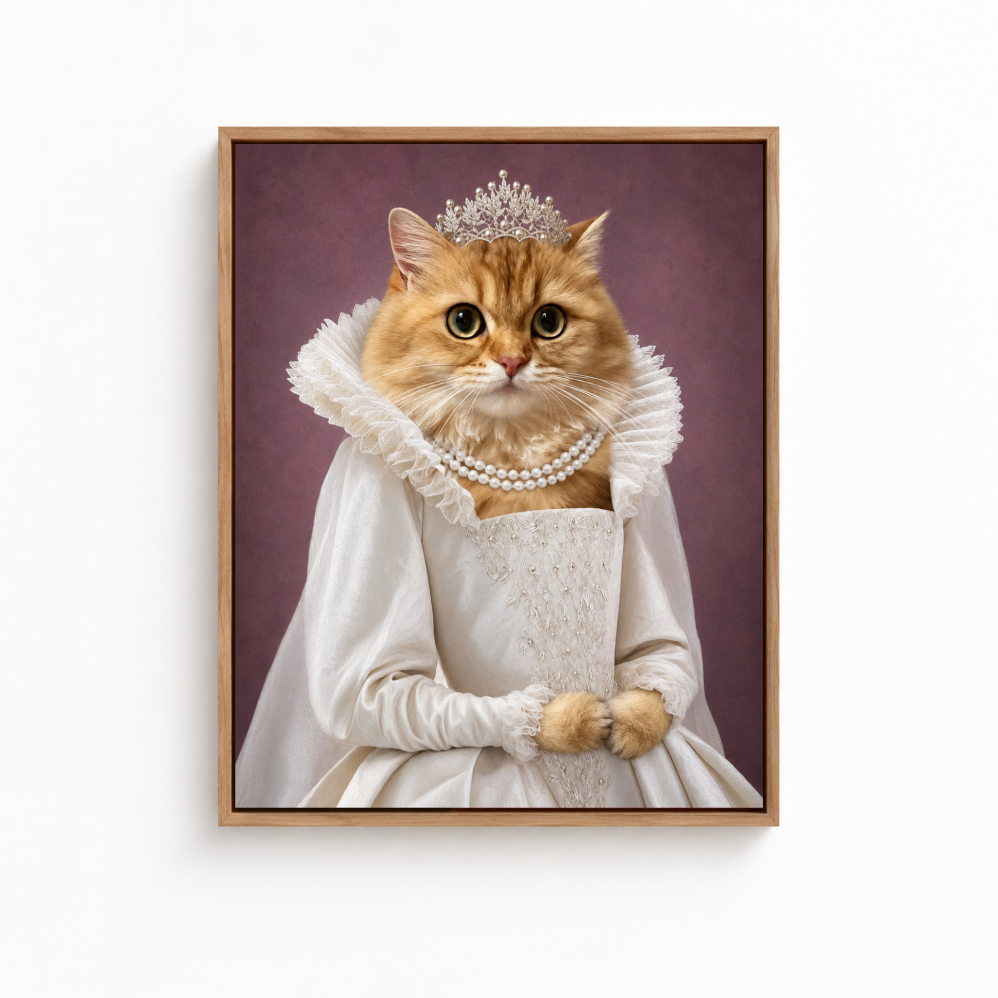 Custom Princess Cat Portrait Canvas Aura Canvas