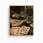 Vintage Poker Night Canvas Wall Art Aura Canvas