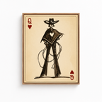 Cowgirl Queen Playing Card Canvas Aura Canvas