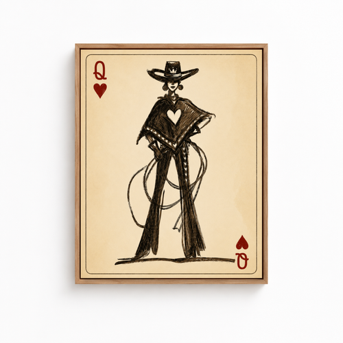 Cowgirl Queen Playing Card Canvas Aura Canvas