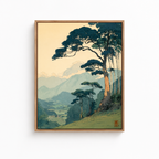 Japanese Mountain Landscape Canvas Wall Art Aura Canvas