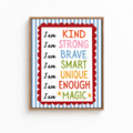I Am Affirmation Canvas Wall Art Aura Canvas