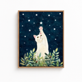White Cat Starry Night Canvas Wall Art Aura Canvas