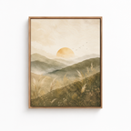Neutral Mountain Sunrise Canvas Aura Canvas