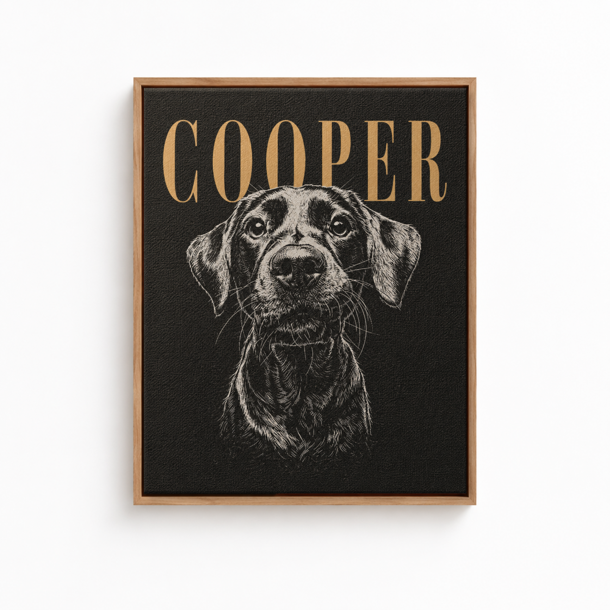 Custom Engraved Pet Portrait Canvas Aura Canvas