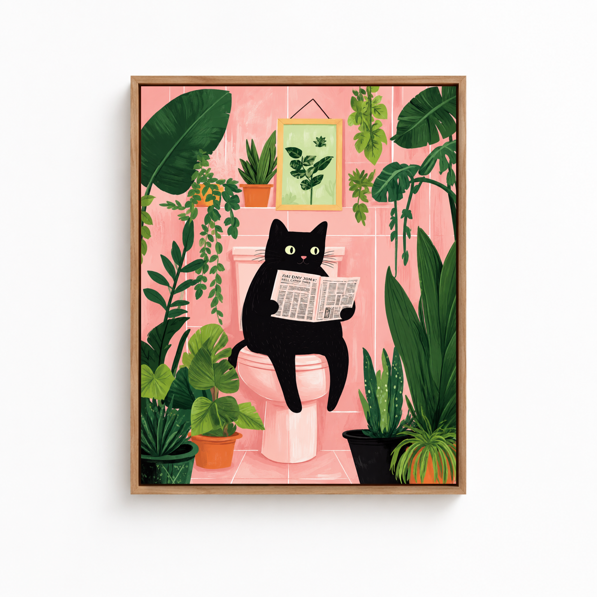 Black Cat Bathroom Canvas Wall Art Aura Canvas
