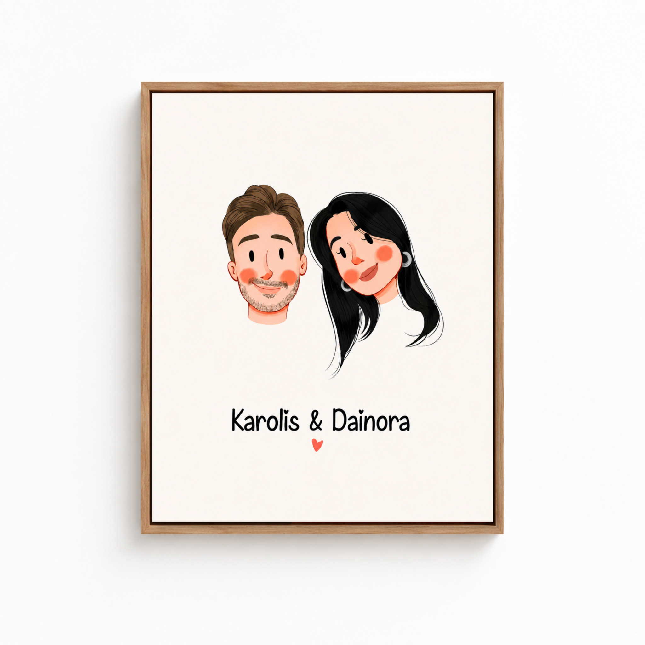 Custom Love Story Portrait Canvas Aura Canvas