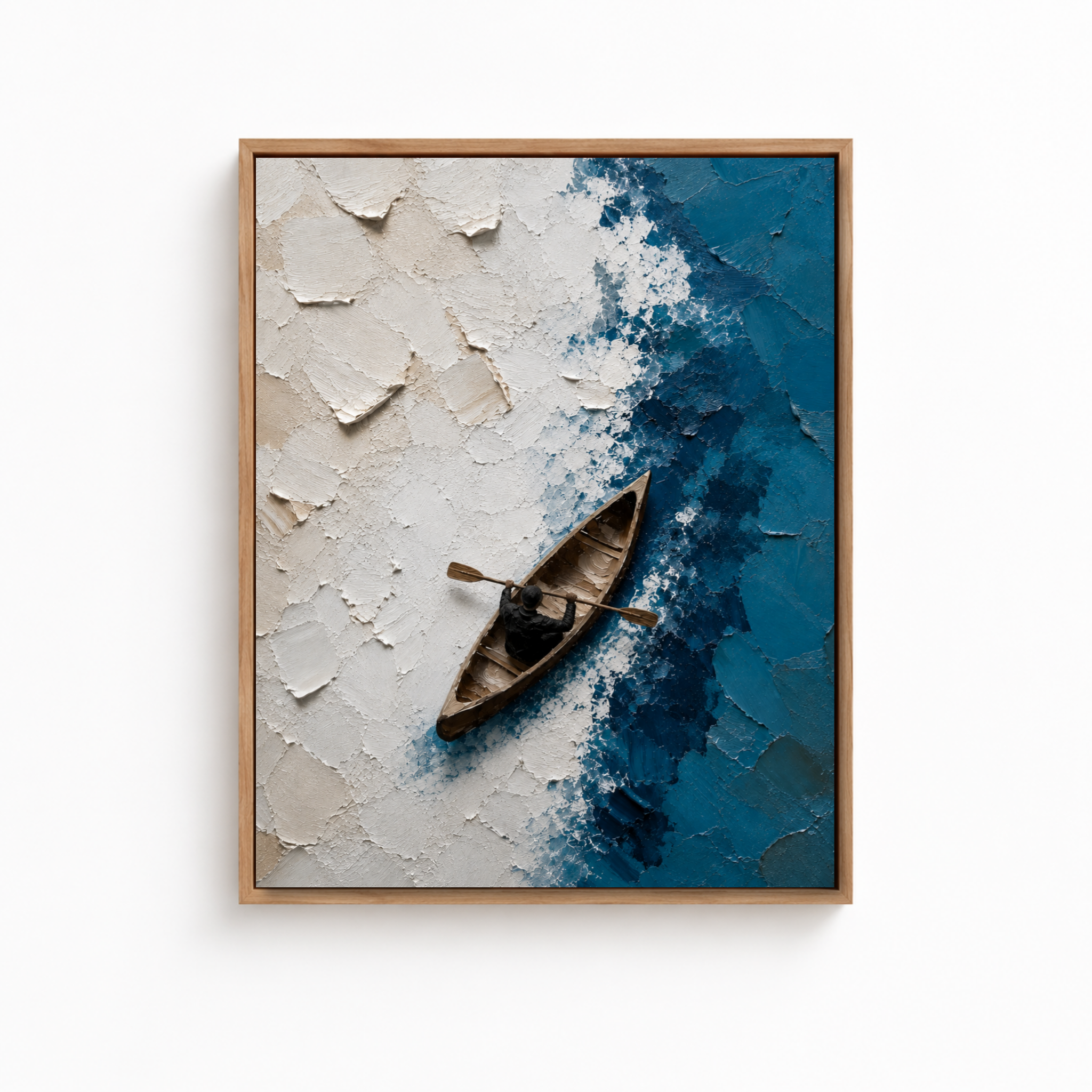 Blue Ocean Kayak Canvas Wall Art Aura Canvas