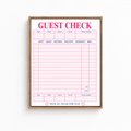 Retro Guest Check Canvas Wall Art Aura Canvas