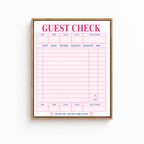 Retro Guest Check Canvas Wall Art Aura Canvas