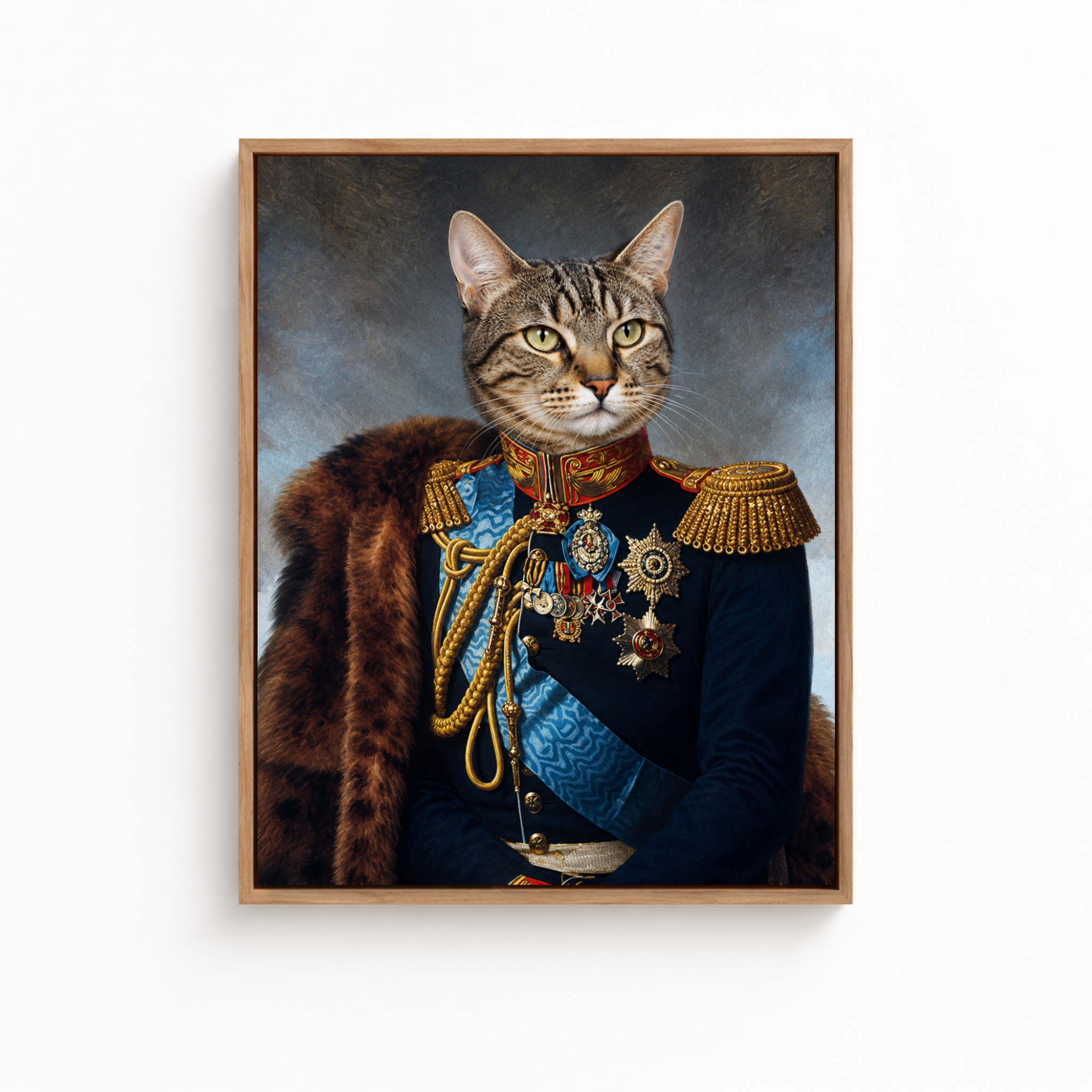 Custom Royal Commander Pet Portrait Canvas Aura Canvas