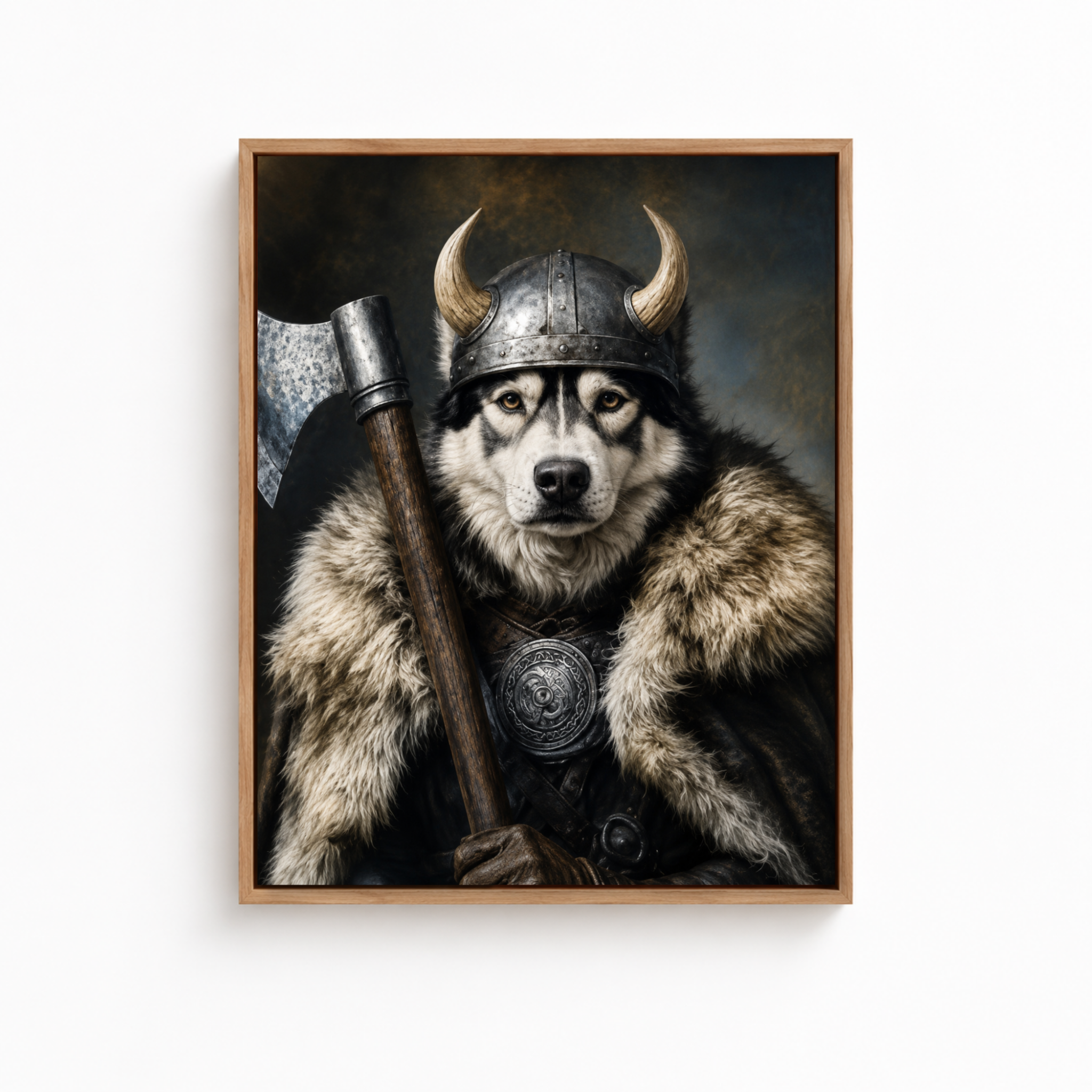 Custom Viking Pet Portrait Canvas Aura Canvas