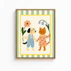 Dog and Cat Friends Canvas Wall Art Aura Canvas