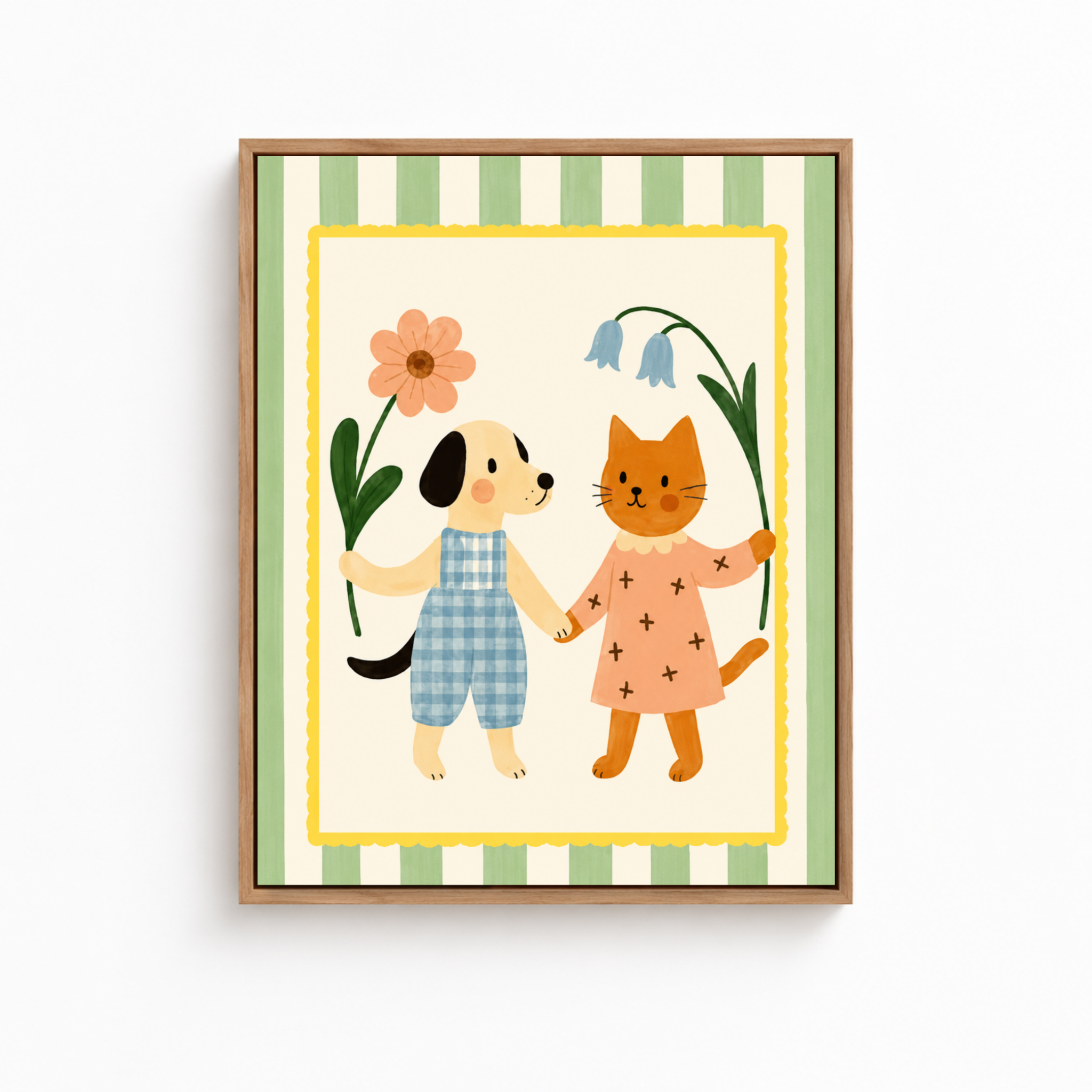 Dog and Cat Friends Canvas Wall Art Aura Canvas