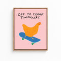 Off To Commit Tomfoolery Chicken Canvas Wall Art Aura Canvas