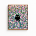 Black Cat Flower Field Canvas Wall Art Aura Canvas