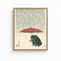 Rainy Day Frog Canvas Wall Art Aura Canvas