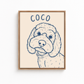 Custom Minimal Line Art Dog Portrait Canvas Aura Canvas