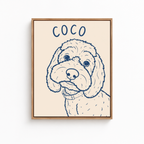 Custom Minimal Line Art Dog Portrait Canvas Aura Canvas