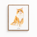 Custom Watercolor Cat Portrait Canvas Aura Canvas
