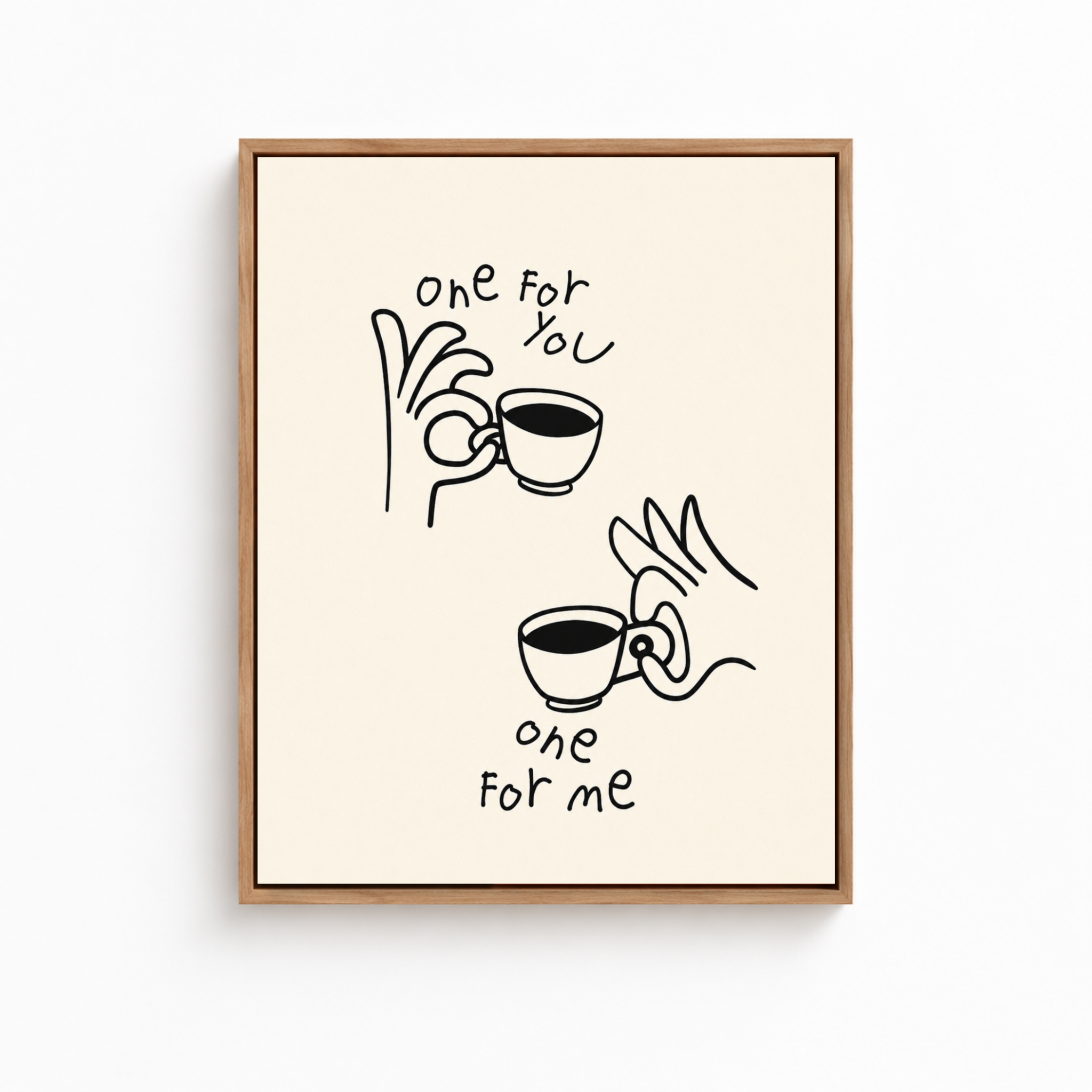One For You One For Me Coffee Canvas Wall Art Aura Canvas