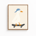 Skateboarding Duck Canvas Wall Art Aura Canvas
