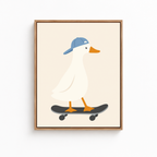 Skateboarding Duck Canvas Wall Art Aura Canvas