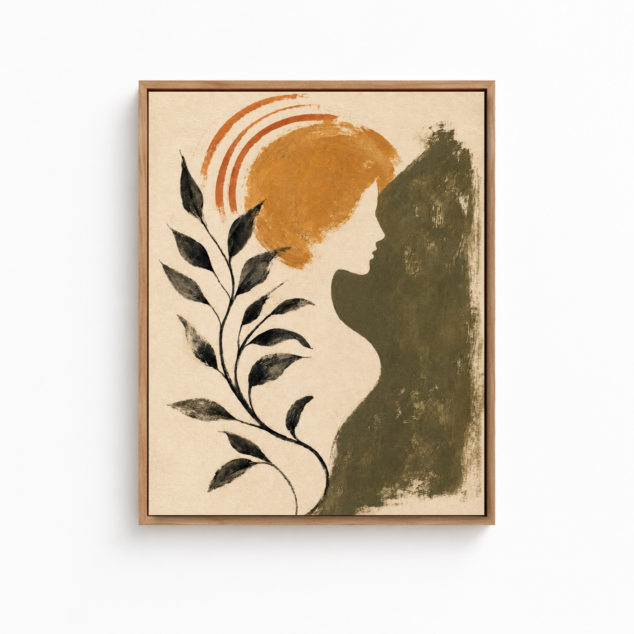 Boho Woman Botanical Canvas Aura Canvas