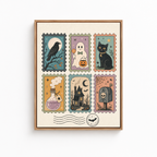 Vintage Halloween Stamp Canvas Wall Art Aura Canvas