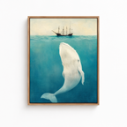 Whale Under Ship Canvas Wall Art Aura Canvas