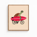 Surfer Turtle Canvas Wall Art Aura Canvas