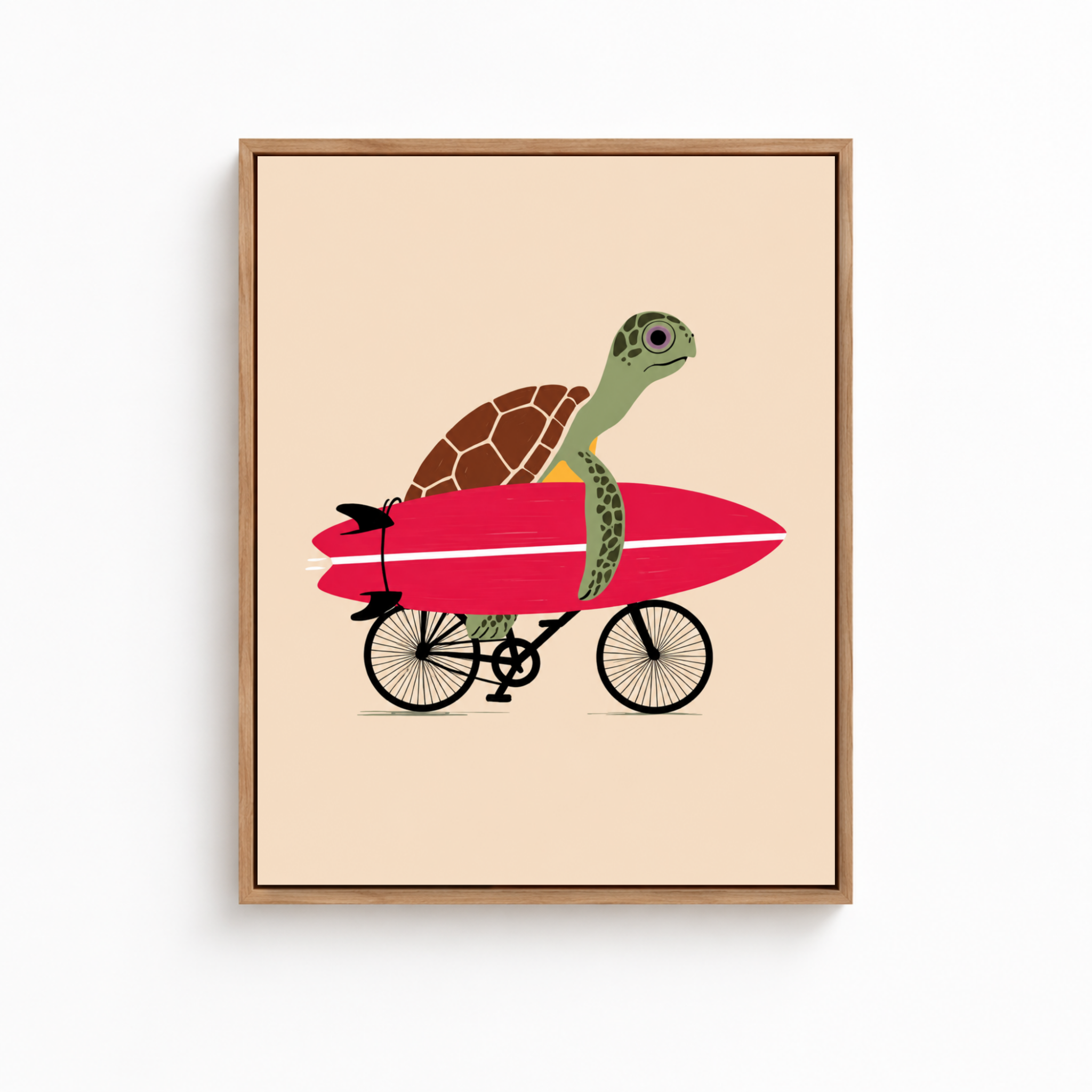 Surfer Turtle Canvas Wall Art Aura Canvas