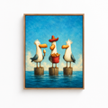 Funny Seagull Canvas Wall Art Aura Canvas