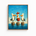 Funny Seagull Canvas Wall Art Aura Canvas
