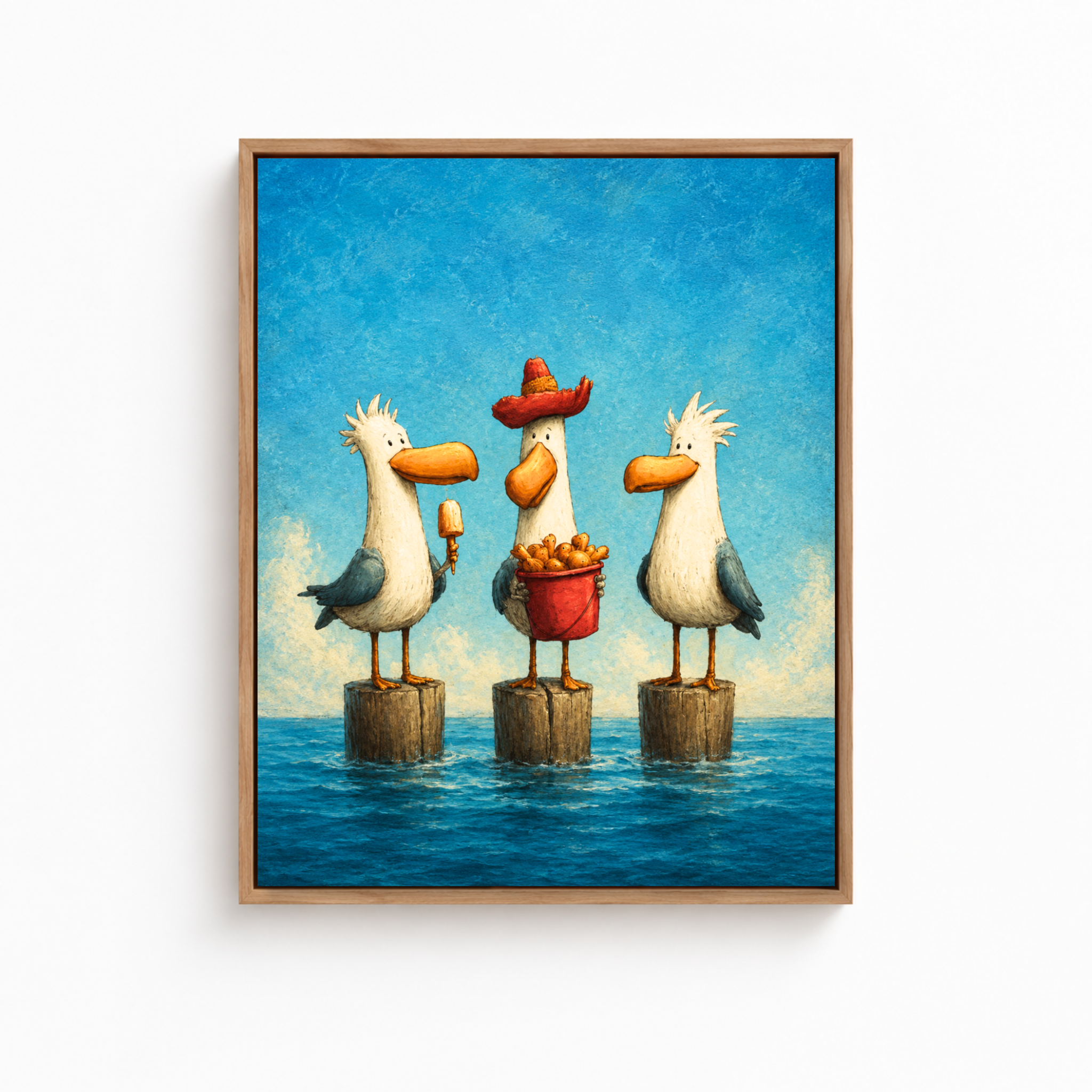 Funny Seagull Canvas Wall Art Aura Canvas