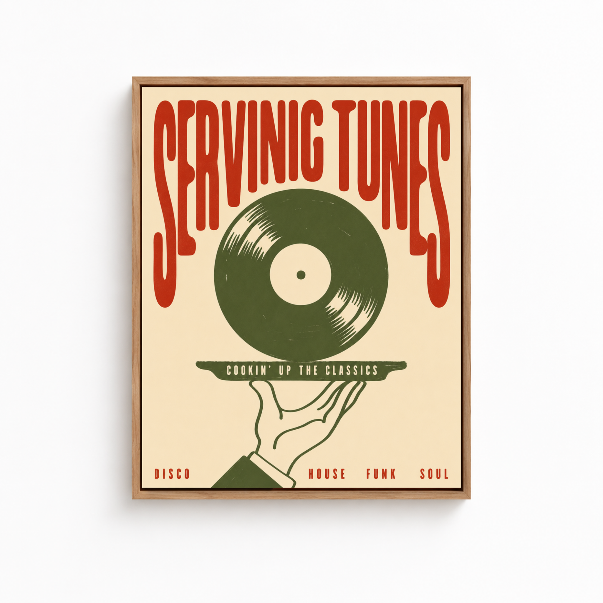 Serving Tunes Vinyl Record Canvas Wall Art Aura Canvas