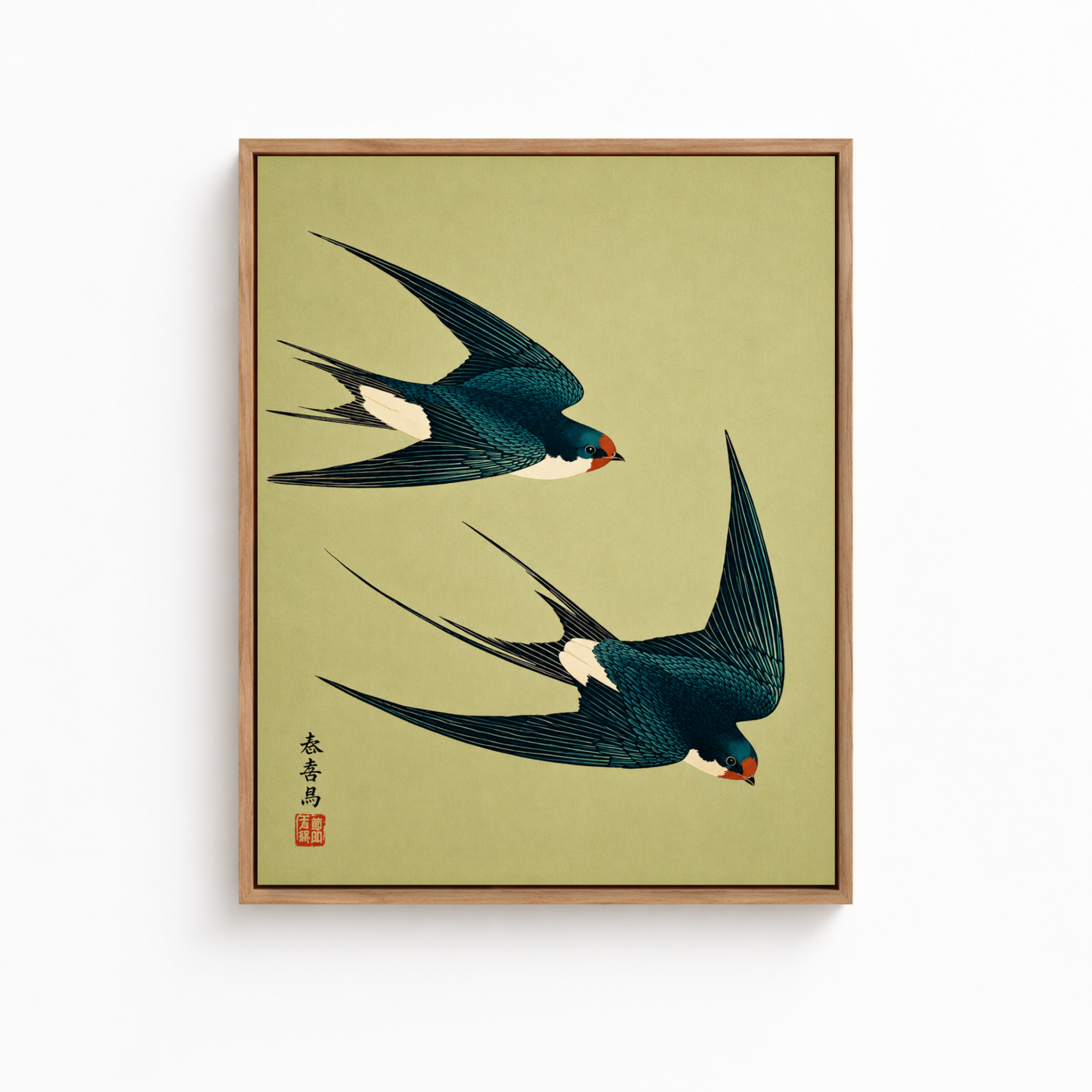 Japanese Swallow Birds Canvas Wall Art Aura Canvas