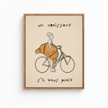 Croissant Bicycle Canvas Wall Art Aura Canvas