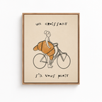 Croissant Bicycle Canvas Wall Art Aura Canvas