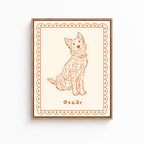 Custom Line Art Pet Portrait Canvas Aura Canvas