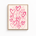 Pink Brushstroke Hearts Canvas Wall Art Aura Canvas