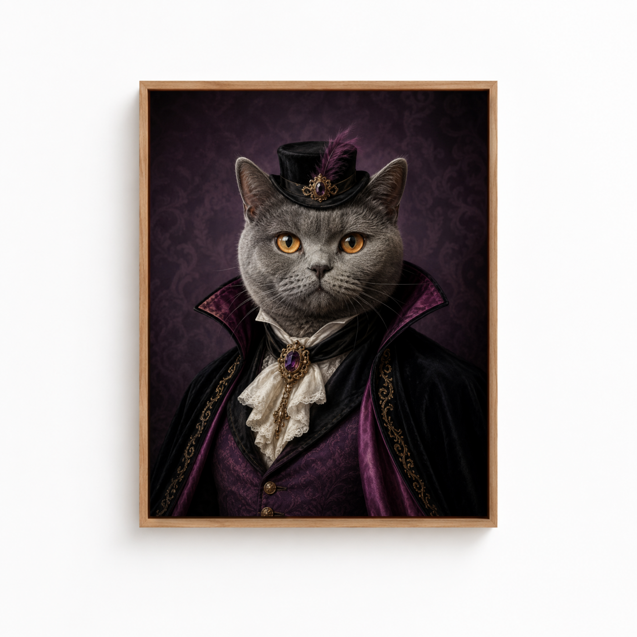 Custom Victorian Gothic Pet Portrait Canvas Aura Canvas