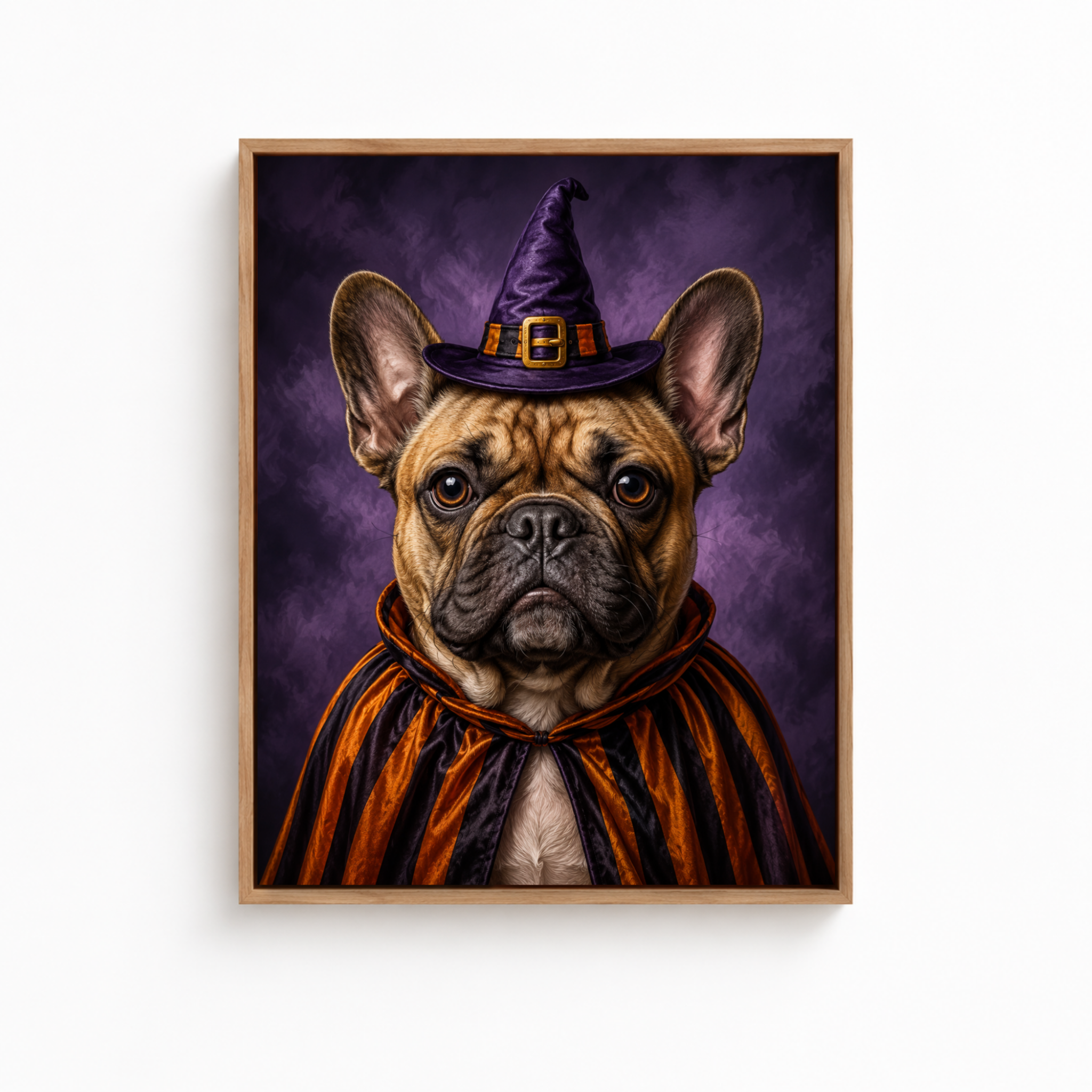 Custom Halloween Witch Pet Portrait Canvas Aura Canvas