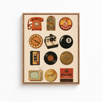 Retro Nostalgia Icons Canvas Wall Art Aura Canvas