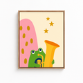 Musical Frog Canvas Wall Art Aura Canvas