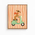 Dog Scooter Canvas Wall Art