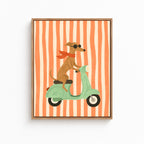 Dog Scooter Canvas Wall Art