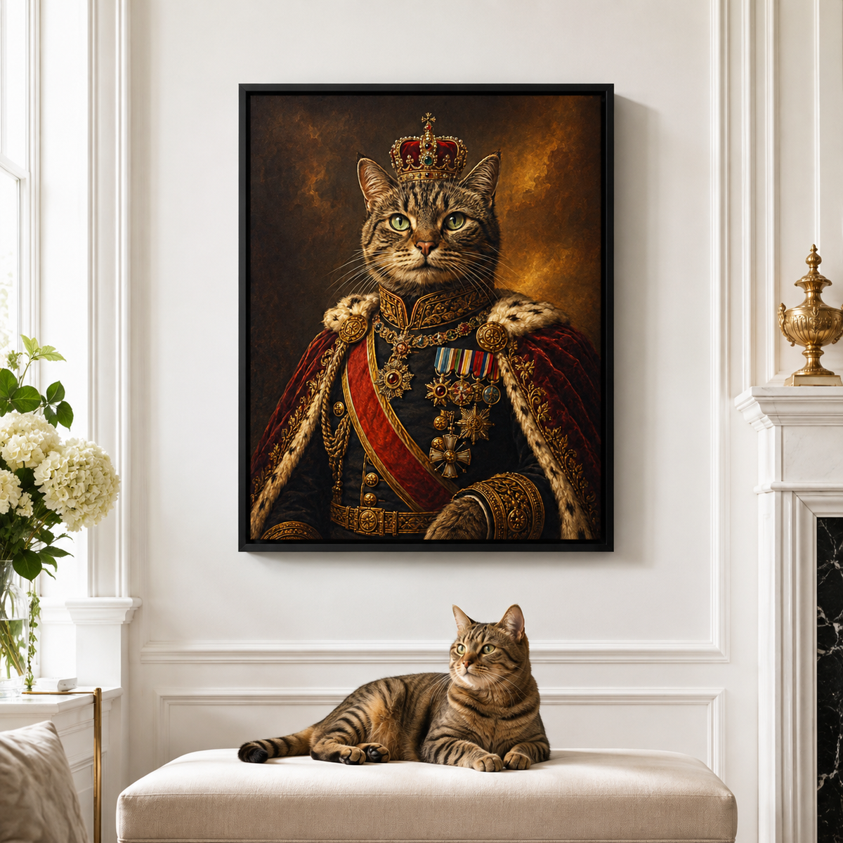 Custom Royal Pet Portrait Canvas